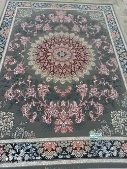 فرش ماشینی 440 شانه طرح پونه زمینه فیلی