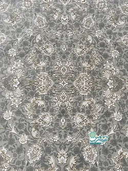 فرش ماشینی 1200 شانه برجسته طرح هانا نقره ای رنگ