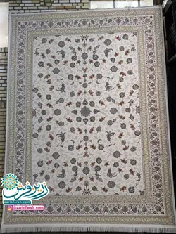 فرش ماشینی 1200 شانه برجسته طرح گل سرخ