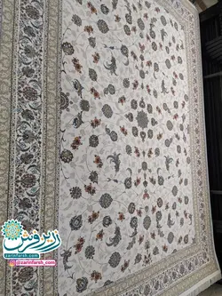 فرش ماشینی 1200 شانه برجسته طرح گل سرخ