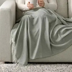 پتو خاکستری  سبز ایکیا HOLMVI