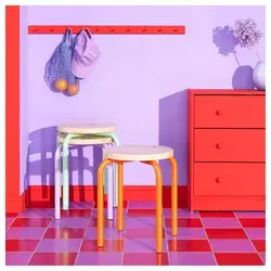 چهارپایه چوبی ایکیا DOMSTEN نارنجی