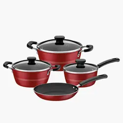 سرویس 7 پارچه قابلمه تفلون قرمز SICILIA ترامونتینا