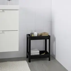 قفسه دو طبقه مشکی حمام ایکیا VESKEN