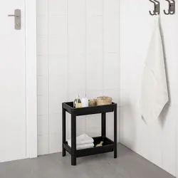 قفسه دو طبقه مشکی حمام ایکیا VESKEN