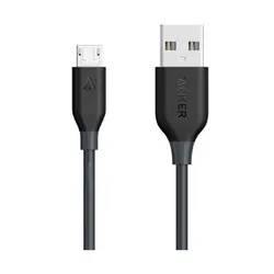 کابل تبدیل USB به MicroUSB انکر مدل A8133 PowerLine طول 1.8 متر - آوند موبایل - فروش آنلاین انواع گوشی هوشمند و لوازم جانبی - سامسونگ، شیائومی، هواوی، موتورولا، نوکیا، انکر