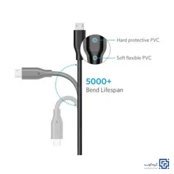 کابل تبدیل USB به MicroUSB انکر مدل A8133 PowerLine طول 1.8 متر - آوند موبایل - فروش آنلاین انواع گوشی هوشمند و لوازم جانبی - سامسونگ، شیائومی، هواوی، موتورولا، نوکیا، انکر