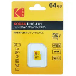 کارت حافظه SDXC کداک مدل PREMIUM کلاس 10 استاندارد U1 سرعت 85MBps ظرفیت 64 گیگابایت
