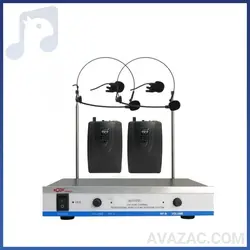 میکروفون بیسیم دو یقه ای دو هدست  AQTA-CC