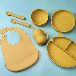 ست ظروف کودک سیلیکونی پیشی ۷ تکه
