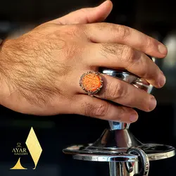 انگشتر عقیق پرتقالی یمنی ذکر صلوات