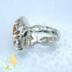 انگشتر عقیق پرتقالی یمنی ذکر صلوات