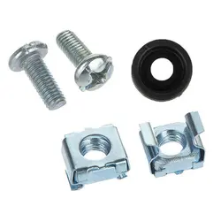 پیچ مخصوص رک با مهره کیج نات و واشر مدل 2000853 بسته 100 عددی