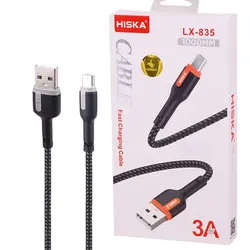 کابل میکرو یو اس بی فست شارژ Hiska LX-835 3A 1m