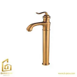 شیر روشویی پایه بلند لوکا طلا مات شودر