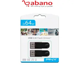 فلش مموری PNY 2X 64G Attaché 4 USB 2.0 Flash Drive