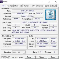 پردازنده اینتل سری Coffee Lake مدل Core i5-8400