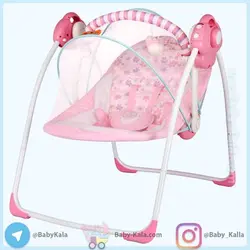 تاب و گهواره برقی بهمراه پشه بند رنگ صورتی