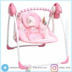 تاب و گهواره برقی بهمراه پشه بند رنگ صورتی