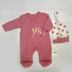 سرهمی نوزاد ترکیه ای دو عددی گلبهی و سفید