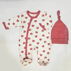 سرهمی نوزاد ترکیه ای دو عددی گلبهی و سفید