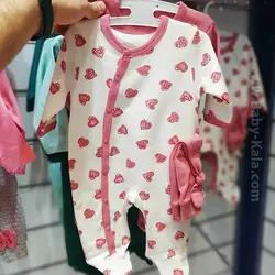 سرهمی نوزاد ترکیه ای دو عددی گلبهی و سفید