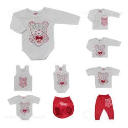 سرویس باز نوزادی خرس و پاپیون قرمز