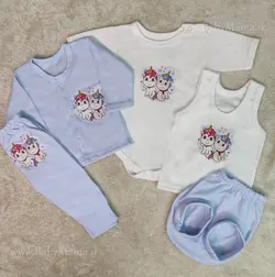 ست 5 تیکه چاپی minel baby آبی