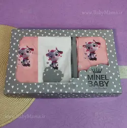 ست 5 تیکه چاپی minel baby گلبهی