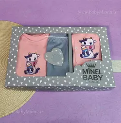 ست 5 تیکه چاپی minel baby گلبهی