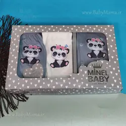 ست 5 تیکه چاپی minel baby طوسی