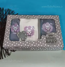 ست 5 تیکه چاپی minel baby طوسی