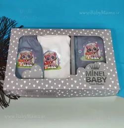 ست 5 تیکه چاپی minel baby طوسی