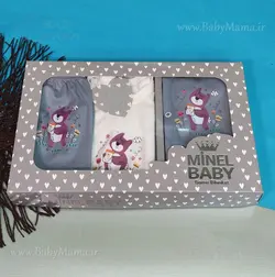ست 5 تیکه چاپی minel baby طوسی
