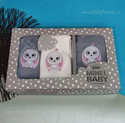 ست 5 تیکه چاپی minel baby طوسی