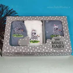 ست 5 تیکه چاپی minel baby طوسی