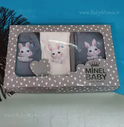 ست 5 تیکه چاپی minel baby طوسی