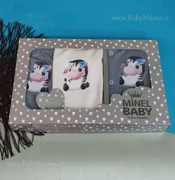 ست 5 تیکه چاپی minel baby طوسی