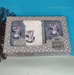 ست 5 تیکه چاپی minel baby طوسی