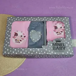 ست 5 تیکه چاپی minel baby صورتی