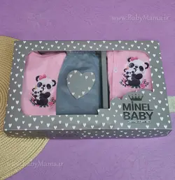 ست 5 تیکه چاپی minel baby صورتی