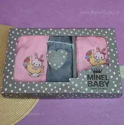 ست 5 تیکه چاپی minel baby صورتی