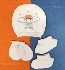 ست کلاه، دستکش و پاپوش گلدوزی کارتونی