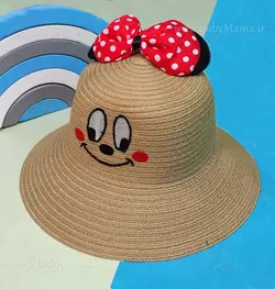 کلاه حصیری عروسکی گوشدار