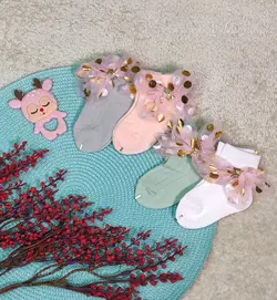 جوراب دخترانه پاپیون توری