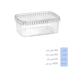ظرف یکبار مصرف مایکروویوی ۱۲۰۰ طب پلاستیک بسته ۱۰ عددی