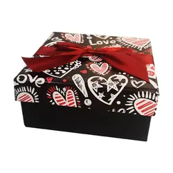 جعبه هدیه مربع طرح دار سایز 6