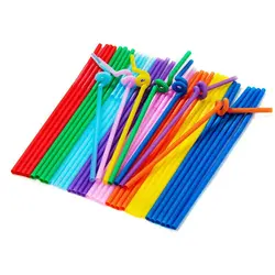 نی یکبارمصرف رنگی 8 میلی متر بسته 50 عددی