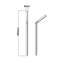 نی یکبارمصرف رنگی 8 میلی متر بسته 50 عددی