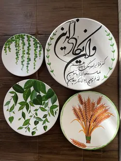 ست دیوارکوب مدل خوشه های گندم و دیوارکوب برگ سبز ❤️ | فروشگاه اینترنتی بادومیا